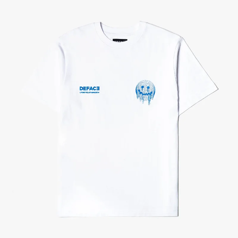 Men’s breezy fabric shirt-Deface TOPO Tee (White/Electric)