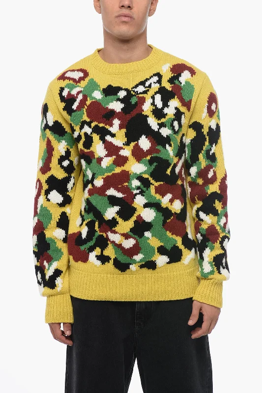 Men’s velvety cashmere sweater-Dior PETER DOIG Camouflage Patterned Cashmere Pullover