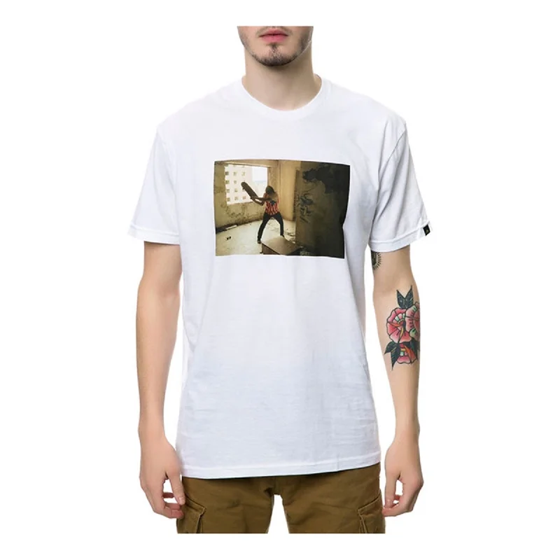 Men’s vintage short-sleeve top-Emerica. Mens The Hsu Made Nardo Photo Graphic T-Shirt, White, Small