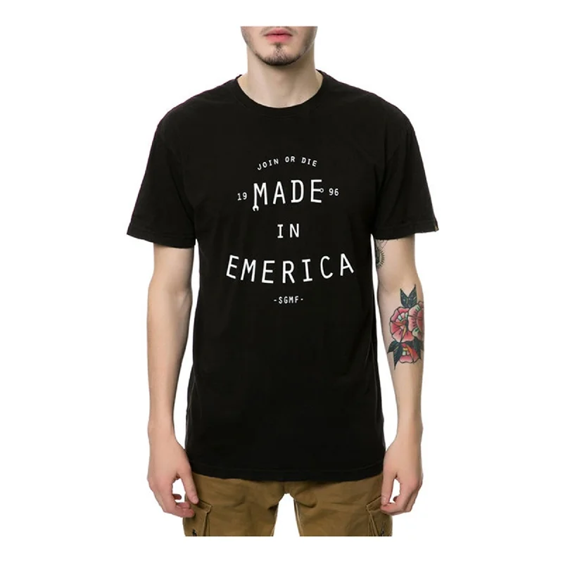 Men’s light cotton tee-Emerica. Mens the Maintain SGMF Graphic T-Shirt, Black, Small