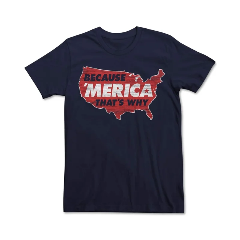 Men’s everyday short-sleeve shirt-Fifth Sun Mens Because 'Merica That's Why Graphic T-Shirt