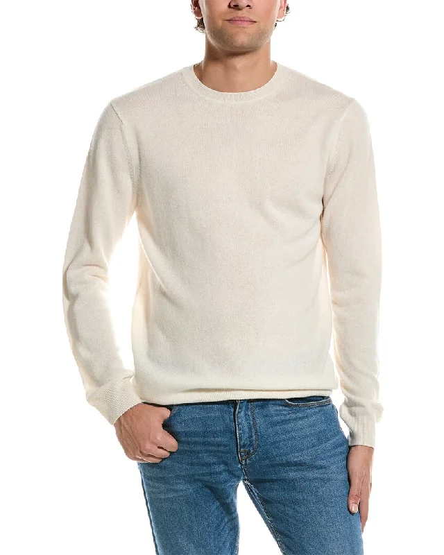 Men’s tough cashmere top-Forte Classic Crew Cashmere Sweater