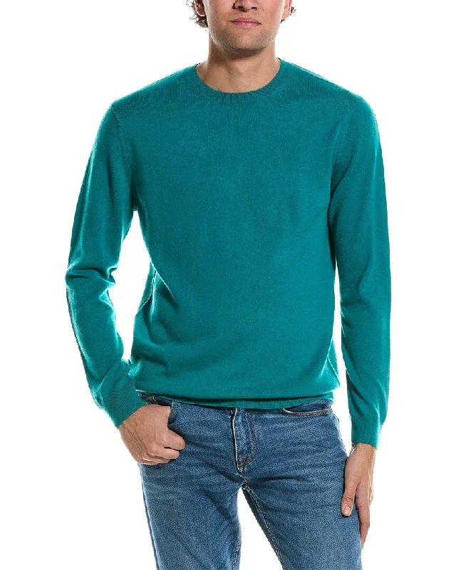 Men’s silky turtleneck top-Forte Classic Crew Cashmere Sweater