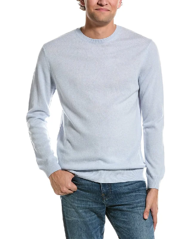 Men’s toasty fleece sweater-Forte Classic Crew Cashmere Sweater