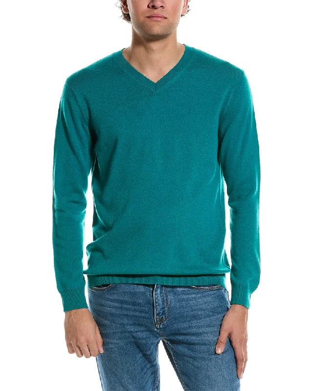 Men’s breezy V-neck sweater-Forte V-Neck Cashmere Sweater