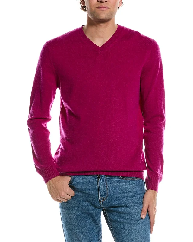 Men’s crisp V-neck top-Forte V-Neck Cashmere Sweater