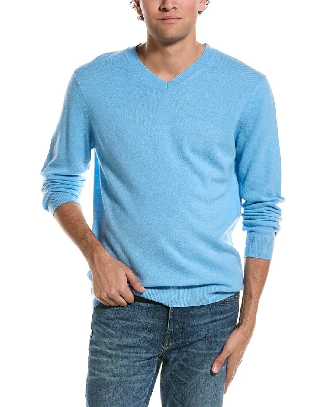 Men’s thick pullover top-Forte V-Neck Cashmere Sweater