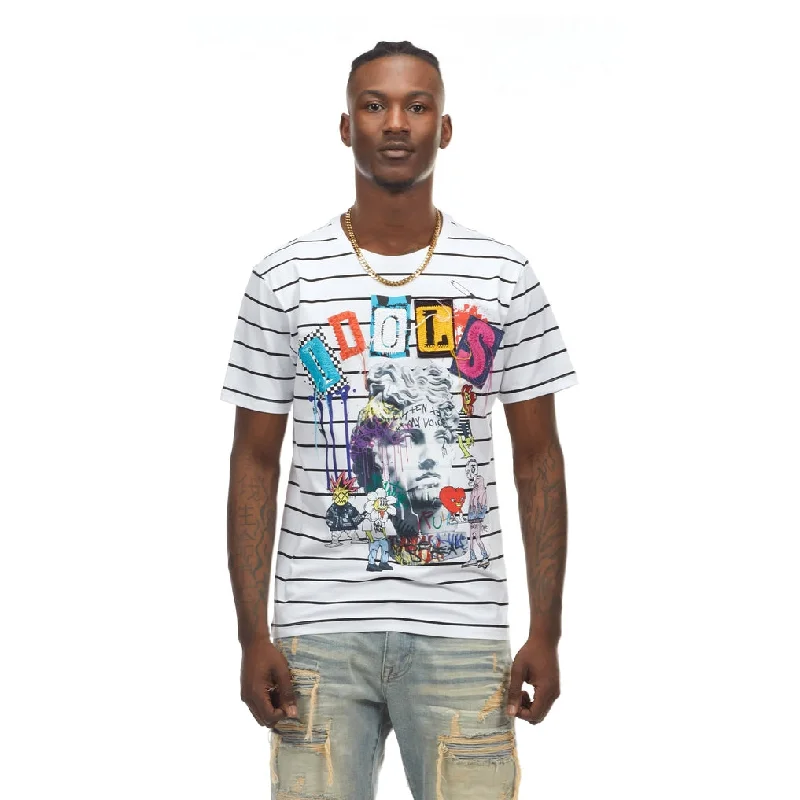 Men’s tropical graphic shirt-Graffiti Fashion Tee -White