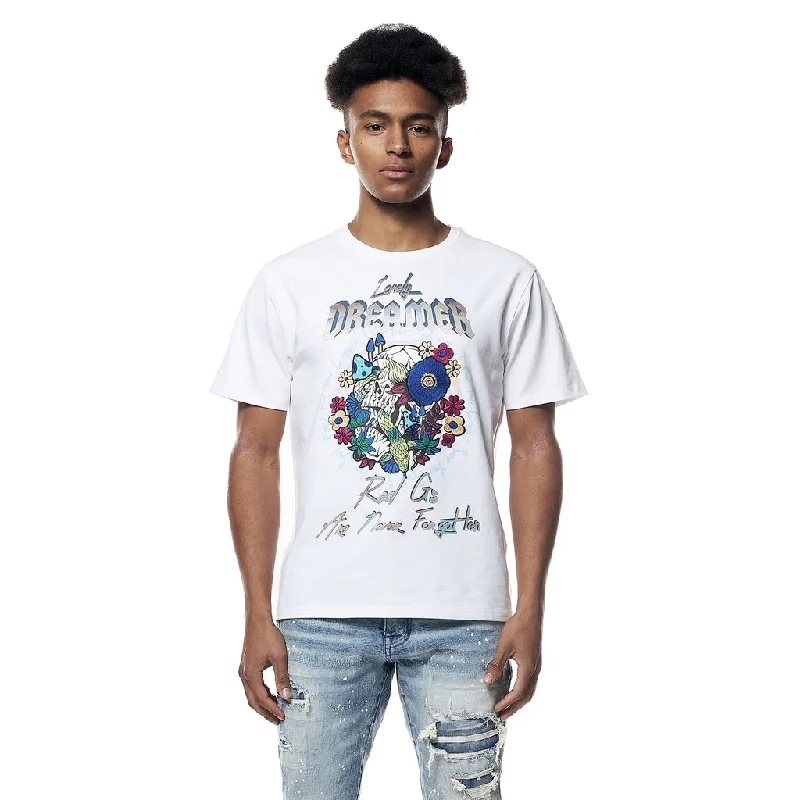 Men’s baggy modern top-Dreamer Graphic Tee - White