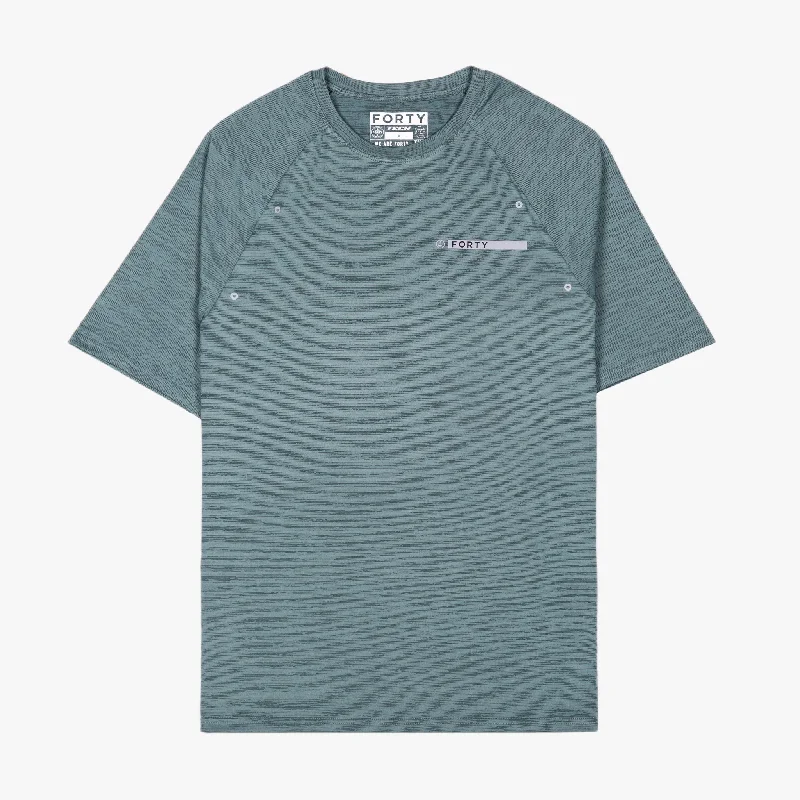 Men’s standout print shirt-Harlant Poly Sport Tee (Aqua)