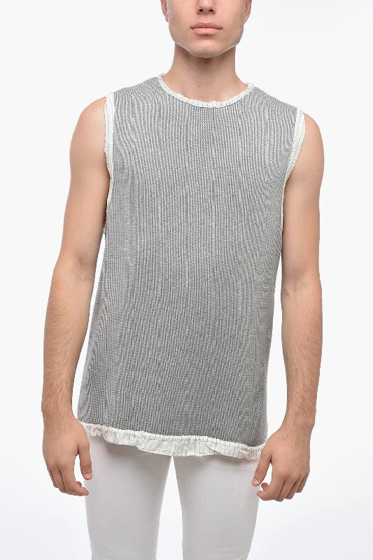 Men’s baggy wool top-Hed Mayner Sleeveless Lightweight Cotton Crew-neck Sweater