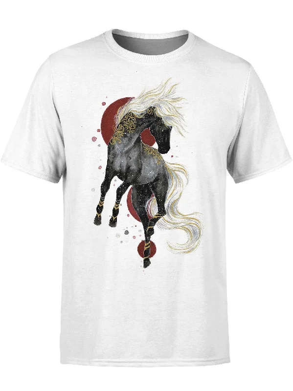 Men’s active casual tee-Inktober Horse Unisex Crew