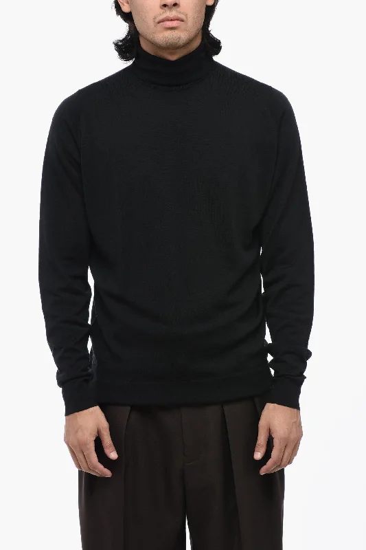 Men’s suave turtleneck sweater-John Smedley Merinos Wool Turleneck Sweater