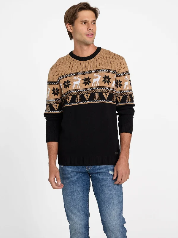 Men’s tough cashmere top-Lake Fair Isle Sweater