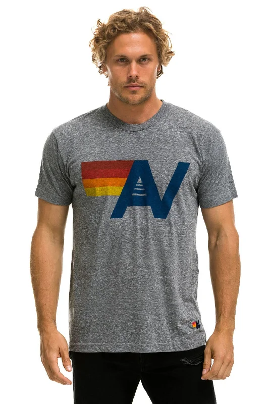 Men’s fresh V-neck shirt-LOGO TEE - HEATHER GREY