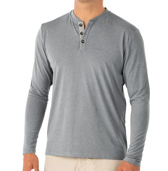 Men’s light cotton tee-Men's Bamboo Flex Henley Shirt