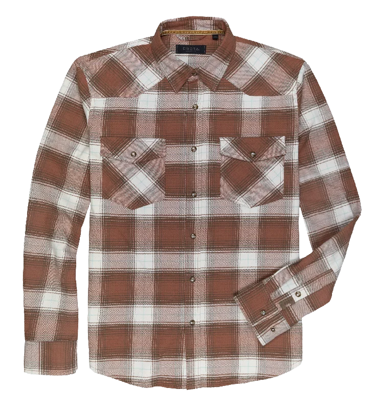 Men’s vintage short-sleeve top-Men's Dutton Snap Button Flannel