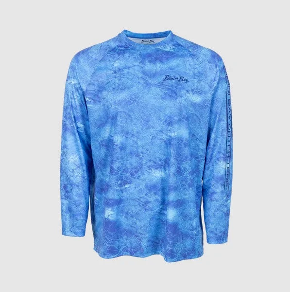 Men’s ventilated sport shirt-Men's Fish Heads Sublimated Long Sleeve Crew