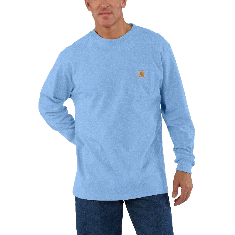 Men’s active sport shirt-Men's Loose Fit Heavyweight Long-Sleeve Pocket T-Shirt