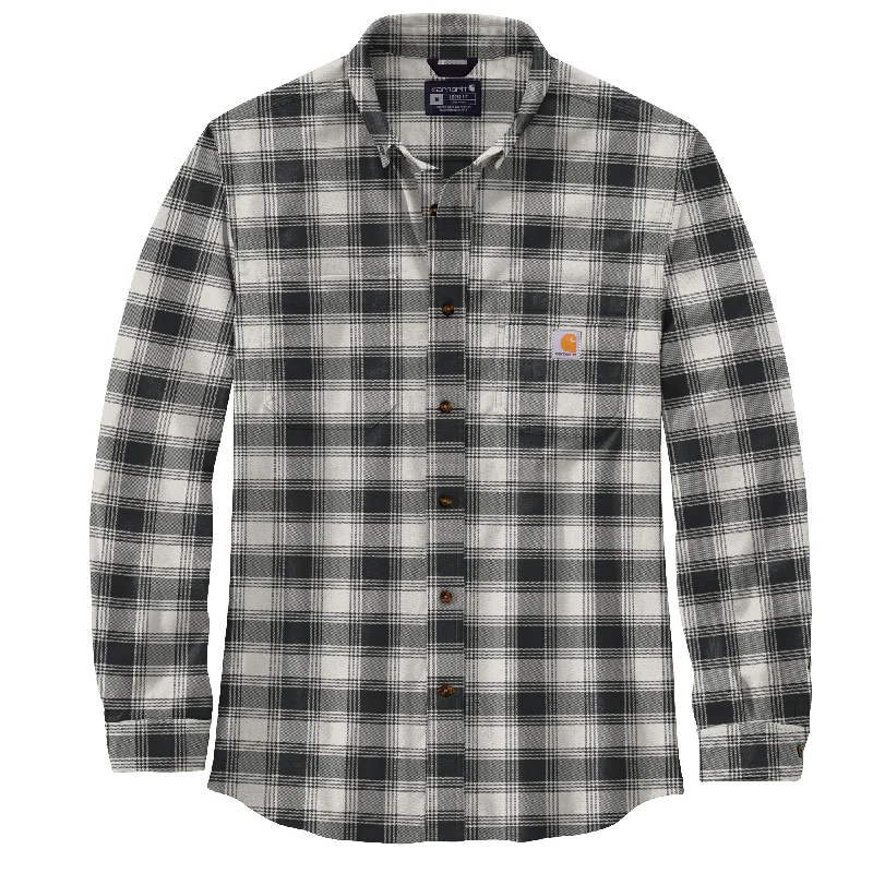 Men’s crisp slim shirt-Men's Rugged Flex Relaxed Fit Midweight Flannel Long-Sleeve Plaid Shirt - Big