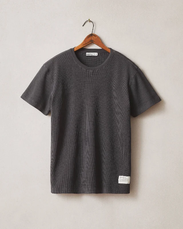 Men’s striking graphic top-Waffle Crew Tee - Metropolitan Grey