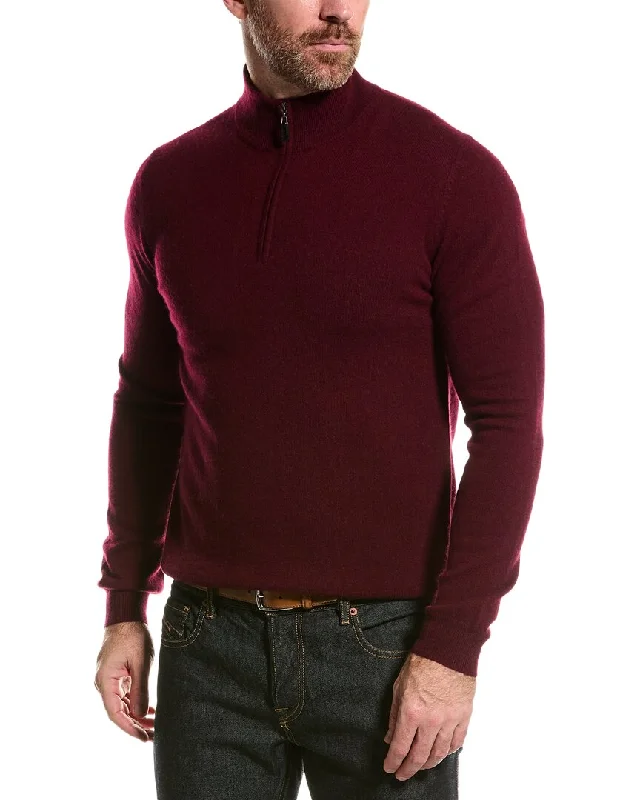 Men’s sharp cardigan top-Mette Cashmere 1/4-Zip Mock Sweater