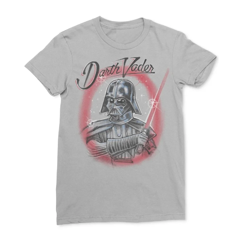 Men’s off-duty top-Mighty Fine Mens Dart Vader Graphic T-Shirt, Grey, Small