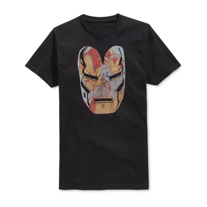 Men’s stylish short-sleeve tee-Mighty Fine Mens Iron Man Face Graphic T-Shirt