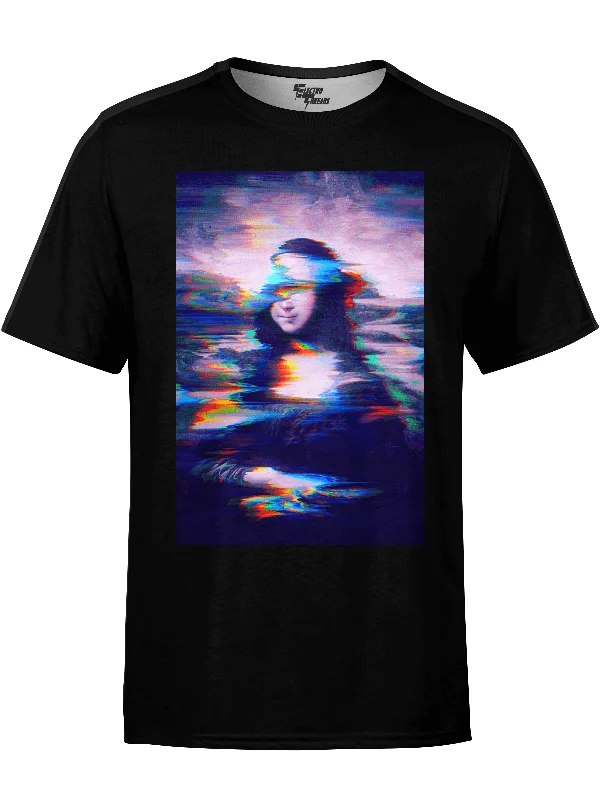 Men’s cool ventilated tee-MONA GLITCH PREMIUM COTTON CREW