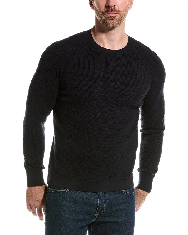 Men’s sharp turtleneck sweater-NAADAM Waffle Cashmere-Blend Crewneck Pullover