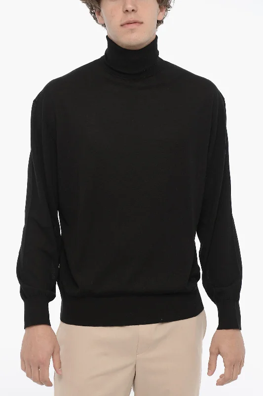 Men’s baggy cotton top-Neil Barrett Turtle-neck Wool Sweater