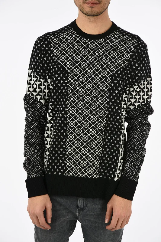 Men’s airy wool top-Neil Barrett Wool Printed Sweater