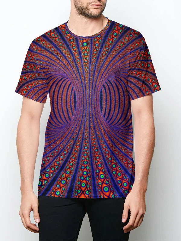 Men’s chill pattern tee-Neon All Seeing Torus Unisex Crew