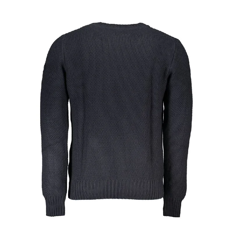 Men’s velvety V-neck sweater-North Sails Blue Cotton Men Men's Sweater