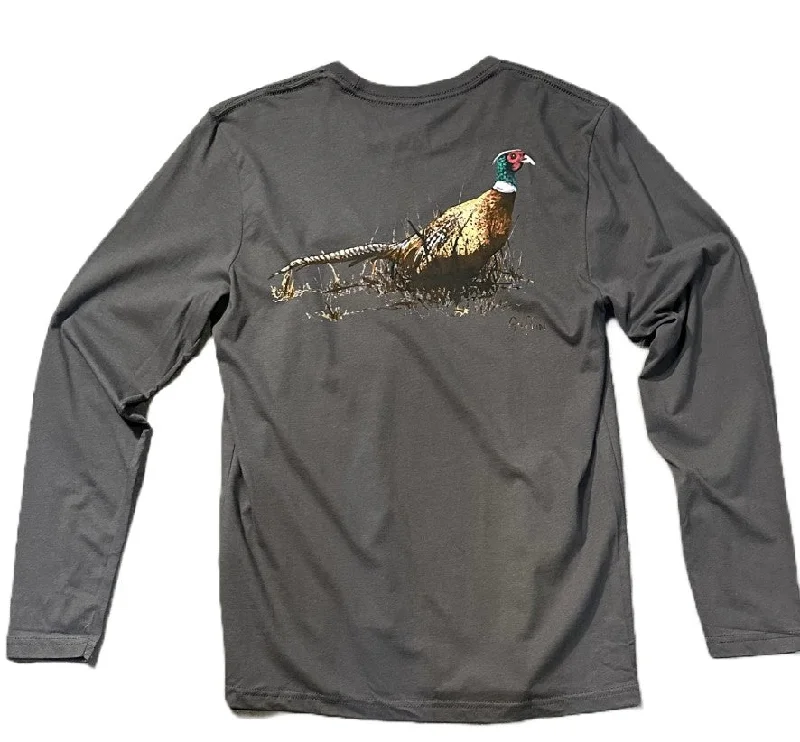 Men’s mellow vibe shirt-Orvis Griffin Pheasant Long Sleeve Tee