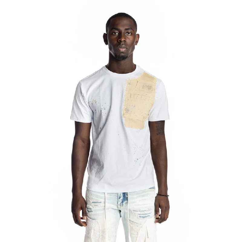 Men’s carefree casual shirt-Patchwork Pocket Fashion Tee - White