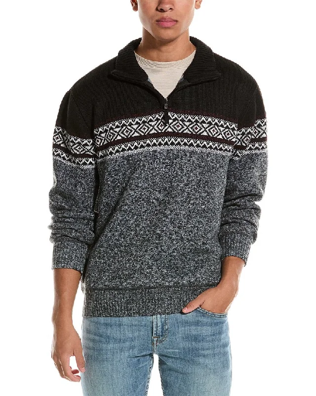 Men’s airy knit pullover-Point Zero Bonded 7 Gauge Recycled Texture 1/4-Zip Sweater