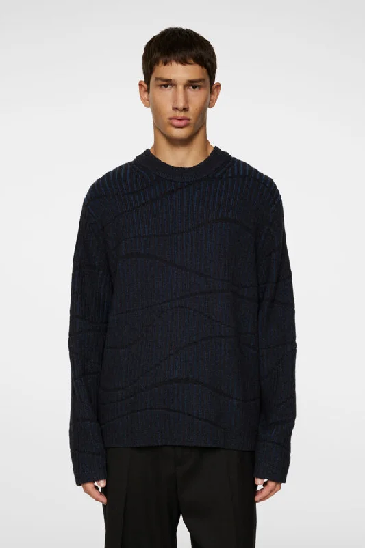 Men’s velvety wool sweater-Ken Resonance Jacquard Crew