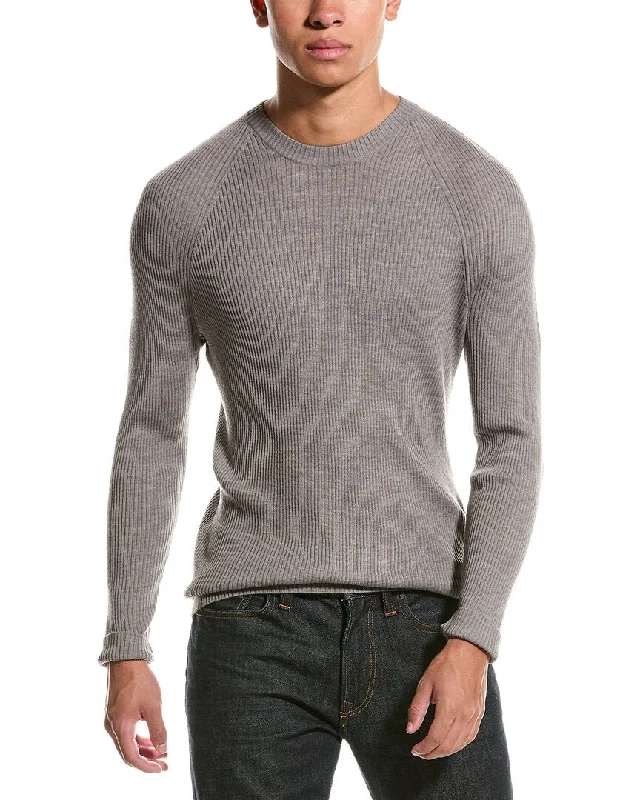 Men’s suave turtleneck sweater-Raffi Raglan Wool-Blend Crewneck Sweater