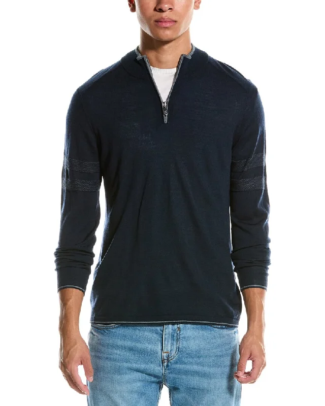 Men’s baggy wool top-Raffi Wool-Blend 1/4-Zip Sweater