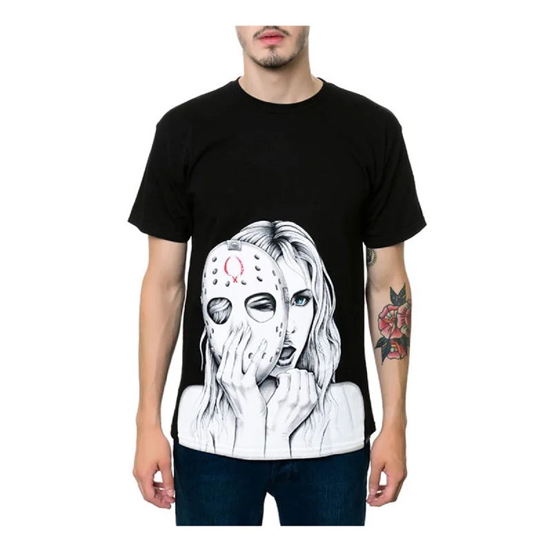 Men’s fast-dry athletic shirt-ROOK Mens The Hockey Mask Graphic T-Shirt, Black, Small