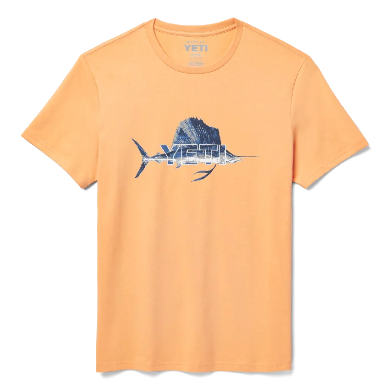 Men’s fresh V-neck shirt-Sailfish Badge Short Sleeve T-Shirt