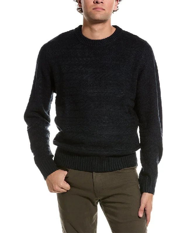 Men’s plush cashmere sweater-Slate & Stone Fairisle Stitch Crewneck Sweater