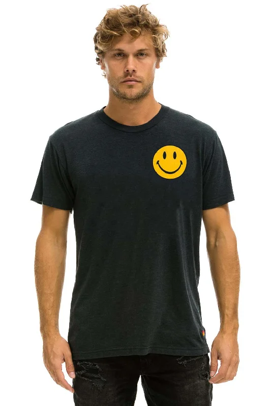 Men’s suave pattern tee-SMILEY 2 CREW TEE - CHARCOAL