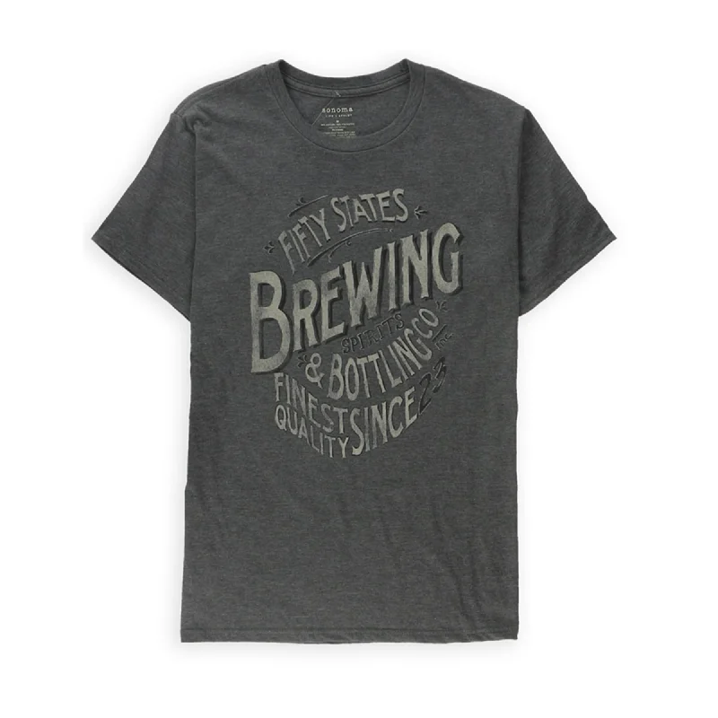 Men’s tough urban top-SONOMA life+style Mens American Brewing Graphic T-Shirt, Grey, Small