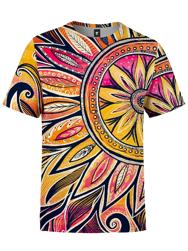 Men’s wild pattern tee-Sun/Moon-Ray Mandala Unisex Crew