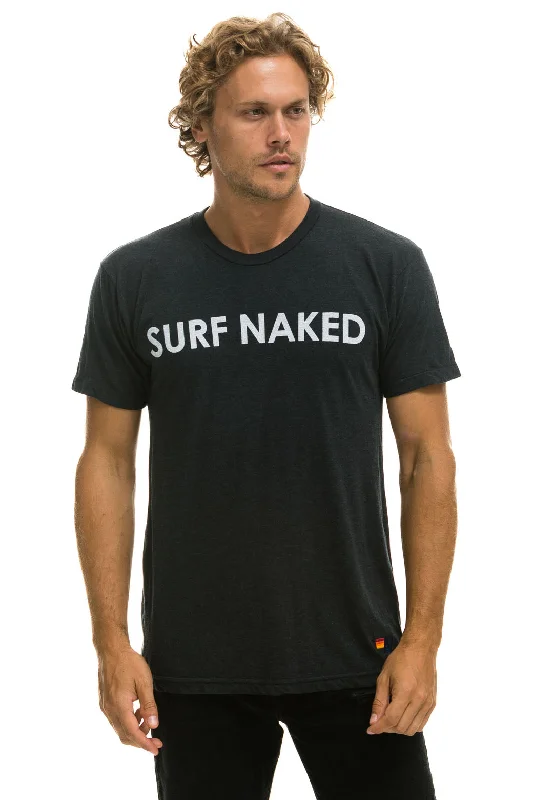 Men’s sport-ready tee-SURF NAKED TEE - CHARCOAL