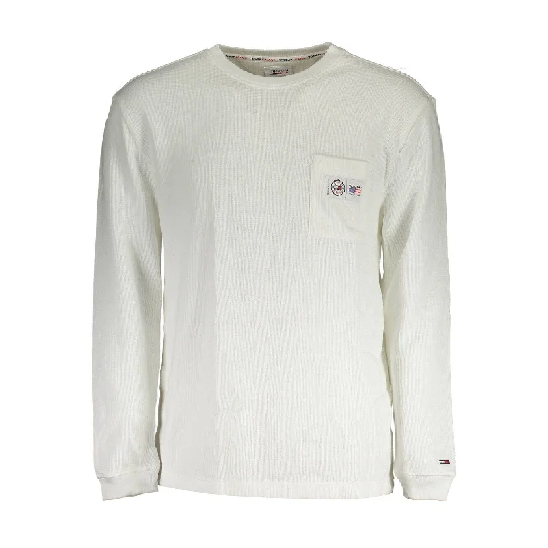 Men’s iconic V-neck sweater-Tommy Hilfiger White Cotton Men Men's Sweater