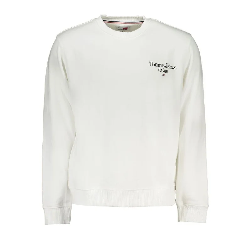 Men’s tight knit pullover-Tommy Hilfiger White Cotton Men's Sweater