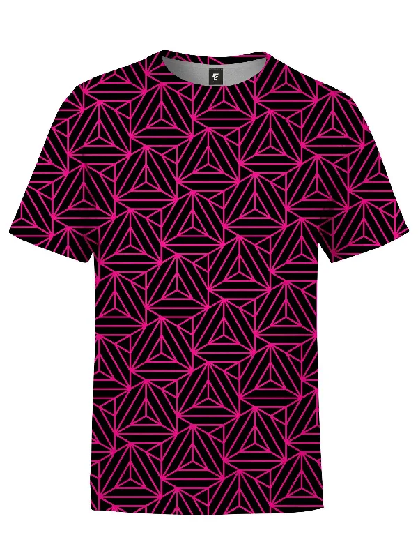 Men’s everyday short-sleeve shirt-Trinity Vortex (Pink) Unisex Crew